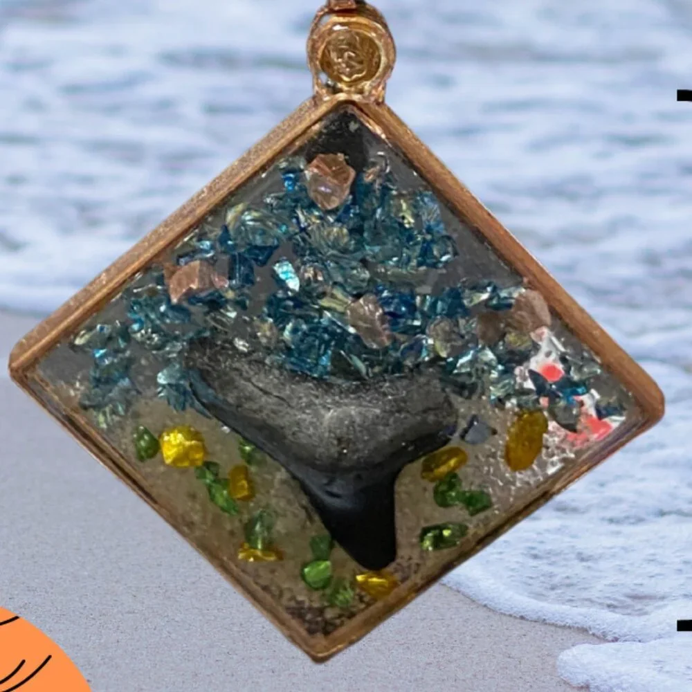 Handmade Shark Tooth Pendant with Necklace